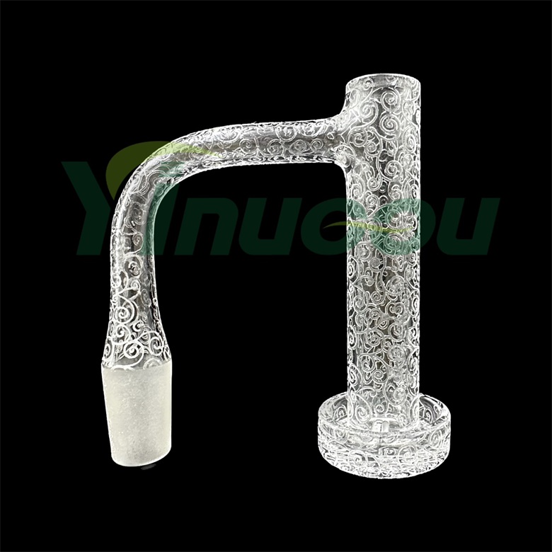 DHL Yinuoou Smoking Sandblasted Full Weld Control Tower Quartz Banger 16mmOD Beveled Edge Smoke Nails For Dab Rigs Glass Water Pipes