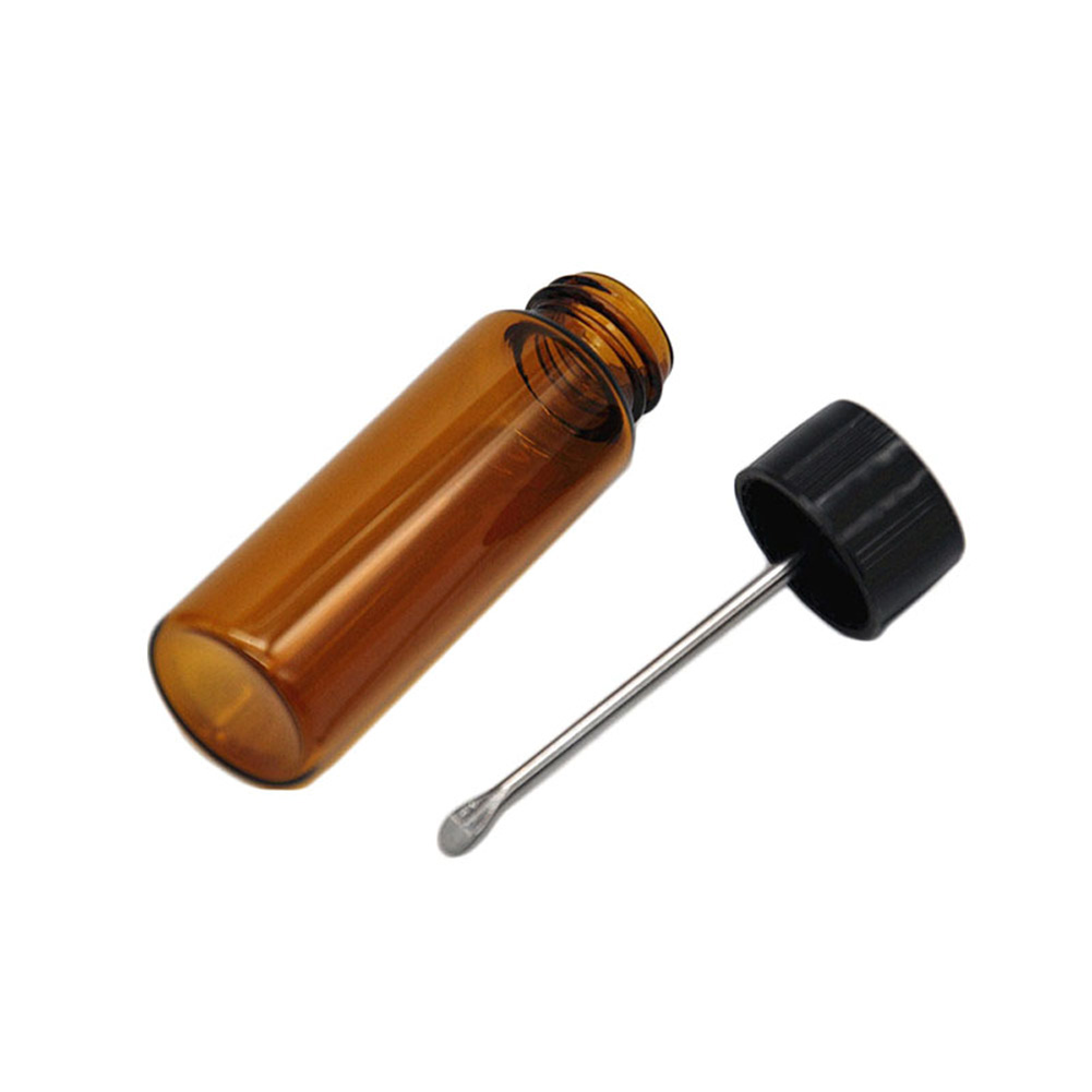 clephan Bouteilles de rangement portable petite bouteille en verre reniflard avec cuillère en métal