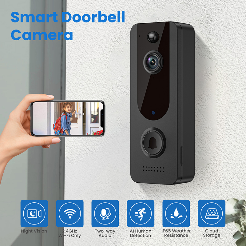 V8 Новый акционер Wi -Fi Ring Smart Door Dofle Phone Viel Viewer Camera 1080p Aiwit Беспроводной видео