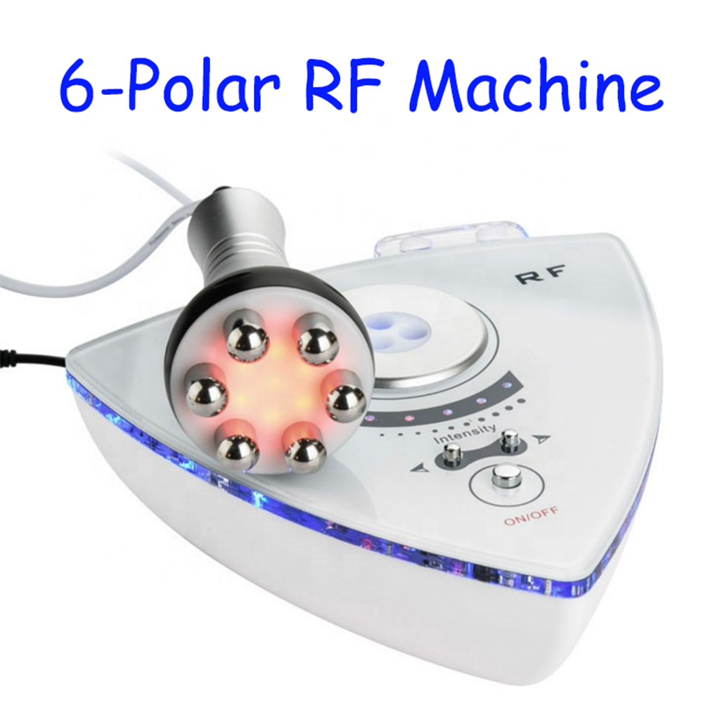 Uso domestico 6 Multi Polar RF Beauty Machine rassodare la pelle Modellamento del corpo Scolpire Face Lifting Ringiovanimento Perdita di grasso Dimagrante Mini radiofrequenza