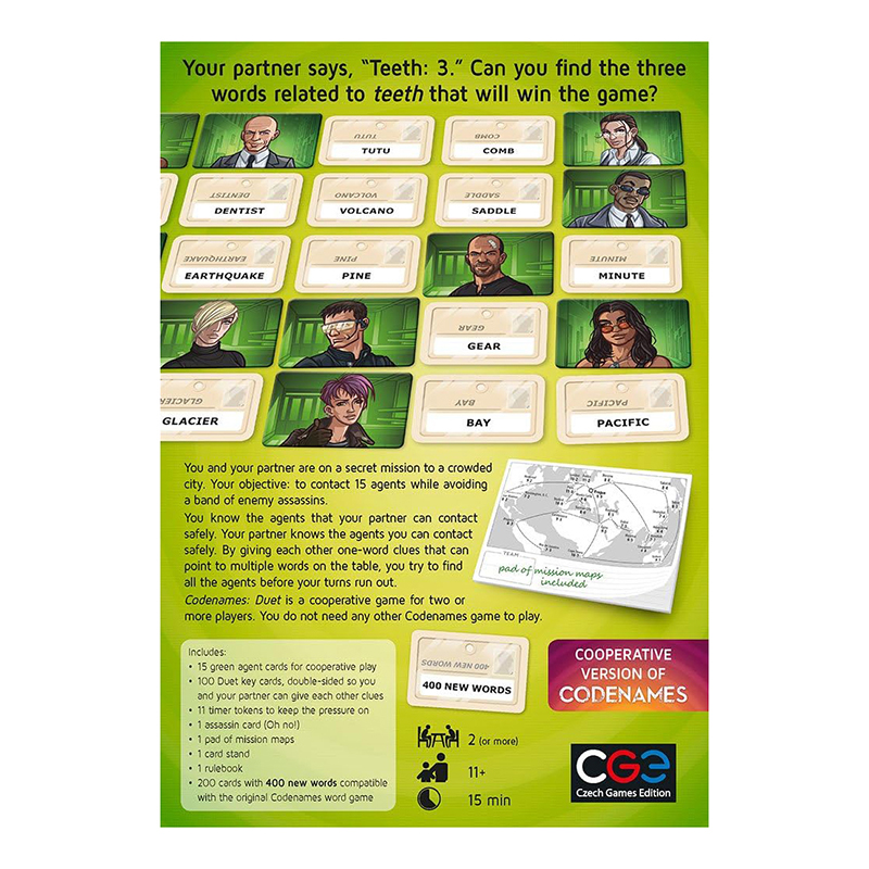 Toptan kod adları Duet İki Oyuncu Kelime Kelime Kart Kartı Oyunu Yetişkinler İçin Gece Partisi Masa Oyunu