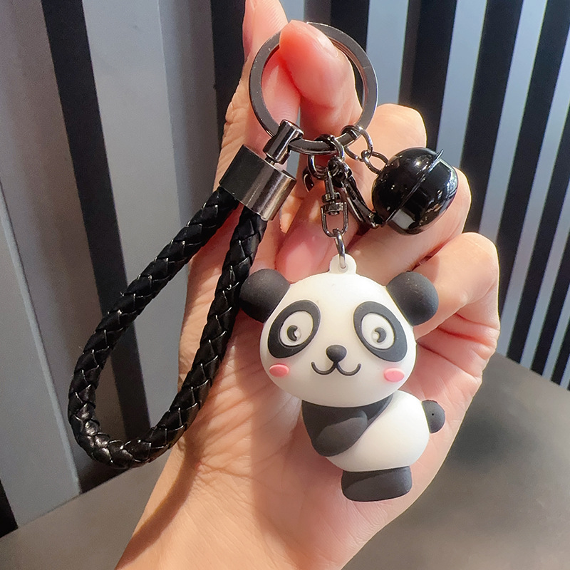 Ciondolo auto portachiavi con bambola panda simpatico ciondolo zaino regalo studenti di cartoni animati