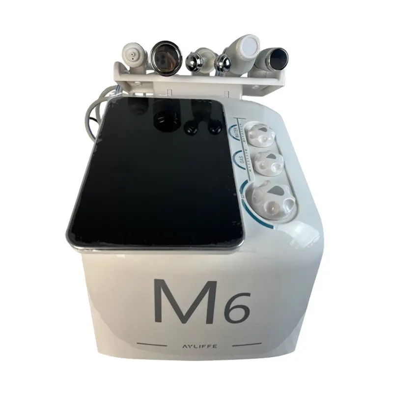 M6 6 in 1 Skin Management Machine SPA Facial Deep Cleaning Ultrasound RF Face Lift Plasma Acne Treatment