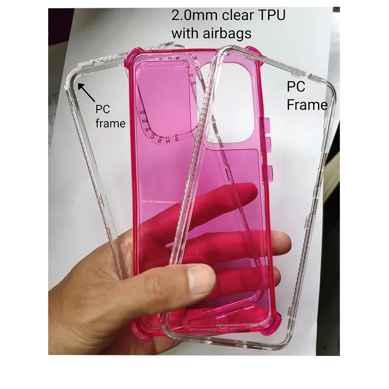 Modieuze militaire kwaliteit hoesjes Clear Cover 3inFrame TPU met airbags voor iPhone15 14 13 12 Samsung S24 s23 A05 A05s Heavy Duty schokbestendig hoesje