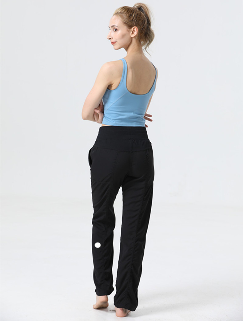 lu Womens Dance Studio Pant Loose Workout Mid Waist Sports For Women Casual Gym Yoga Long Wide Leg Pants Trousers