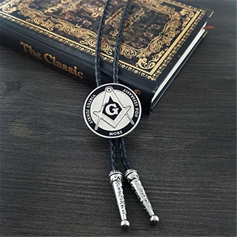 Bolo Ties Europe and America Freemason Fashion Leather Cord Necklace Bolo Tie HKD230719