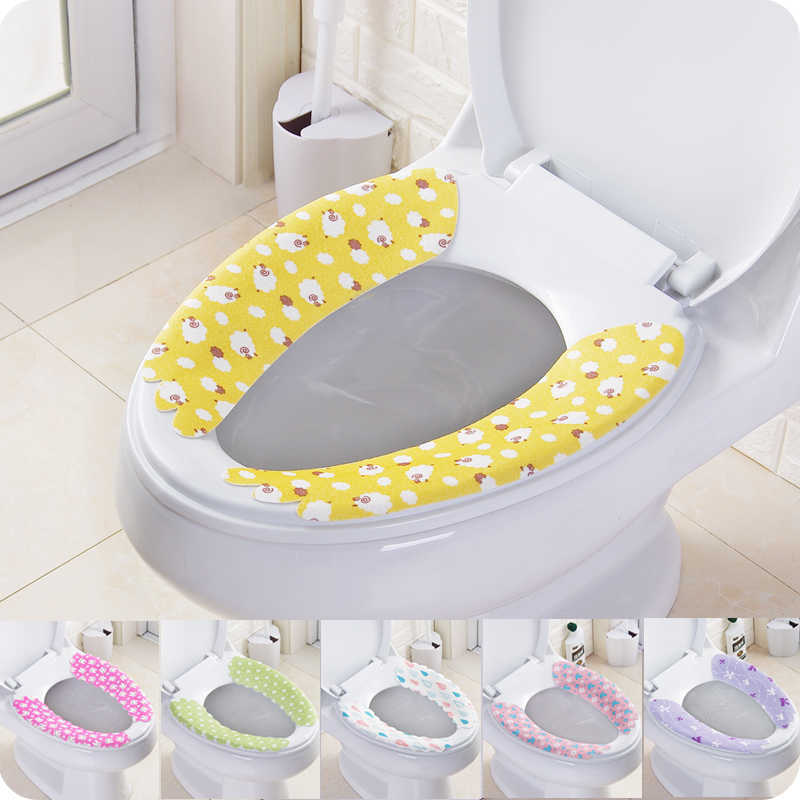 Reusable Warm Soft Toilet Cover Mat Funny Cartoon Cat Washable Seat Cover Pad Cushion for Wc Washroom Bathroom Supplies L230621