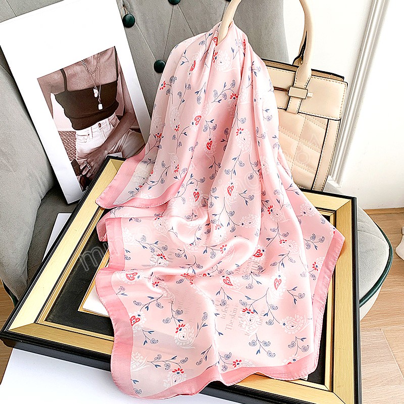 70*70cm Handkerchief Neck Scarf For Women Small Shawl Wraps Silk Satin Hair Scarfs Female Square Headband Bandana Head Scarves