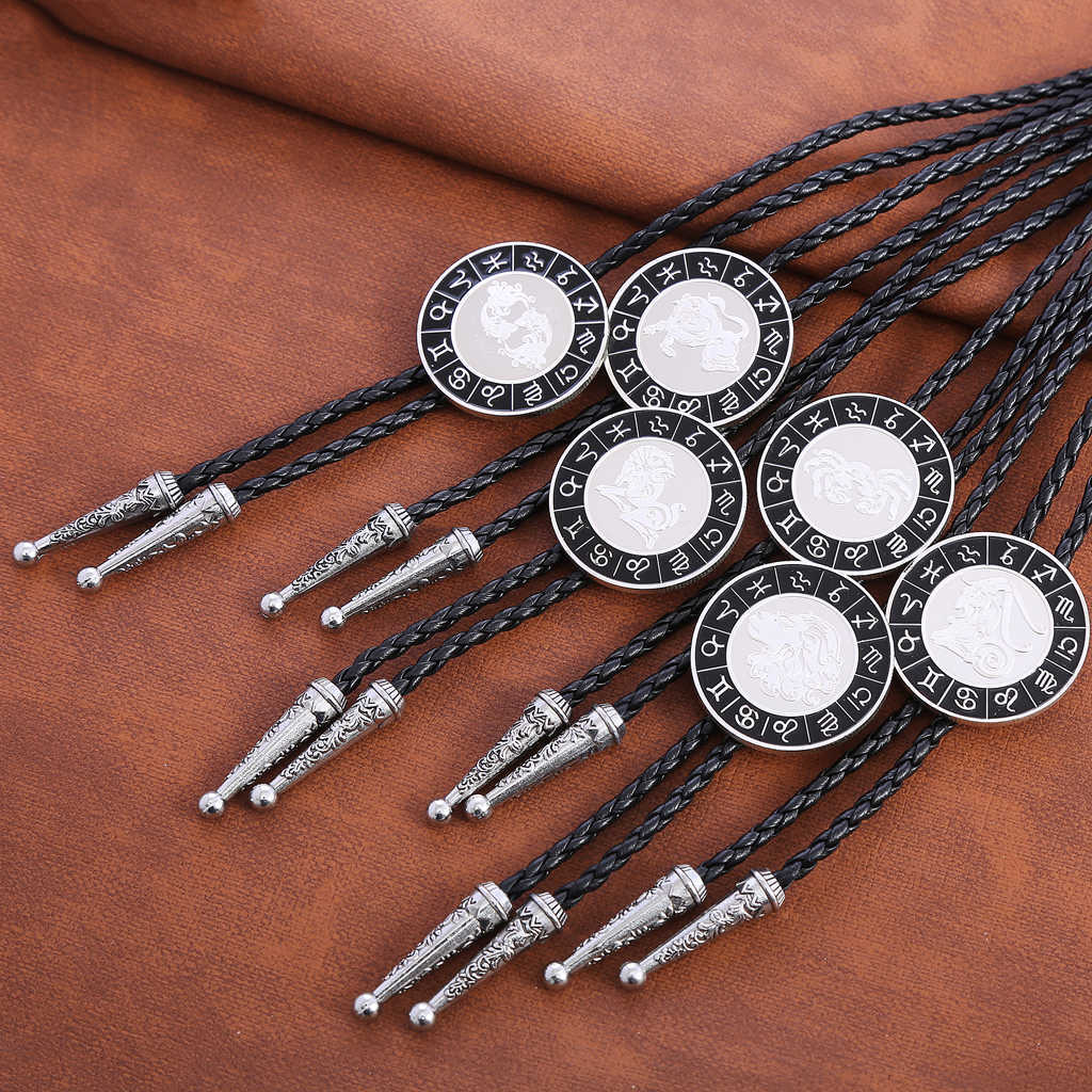 Bolo Ties New design twelve constellations Bolo Tie HKD230719