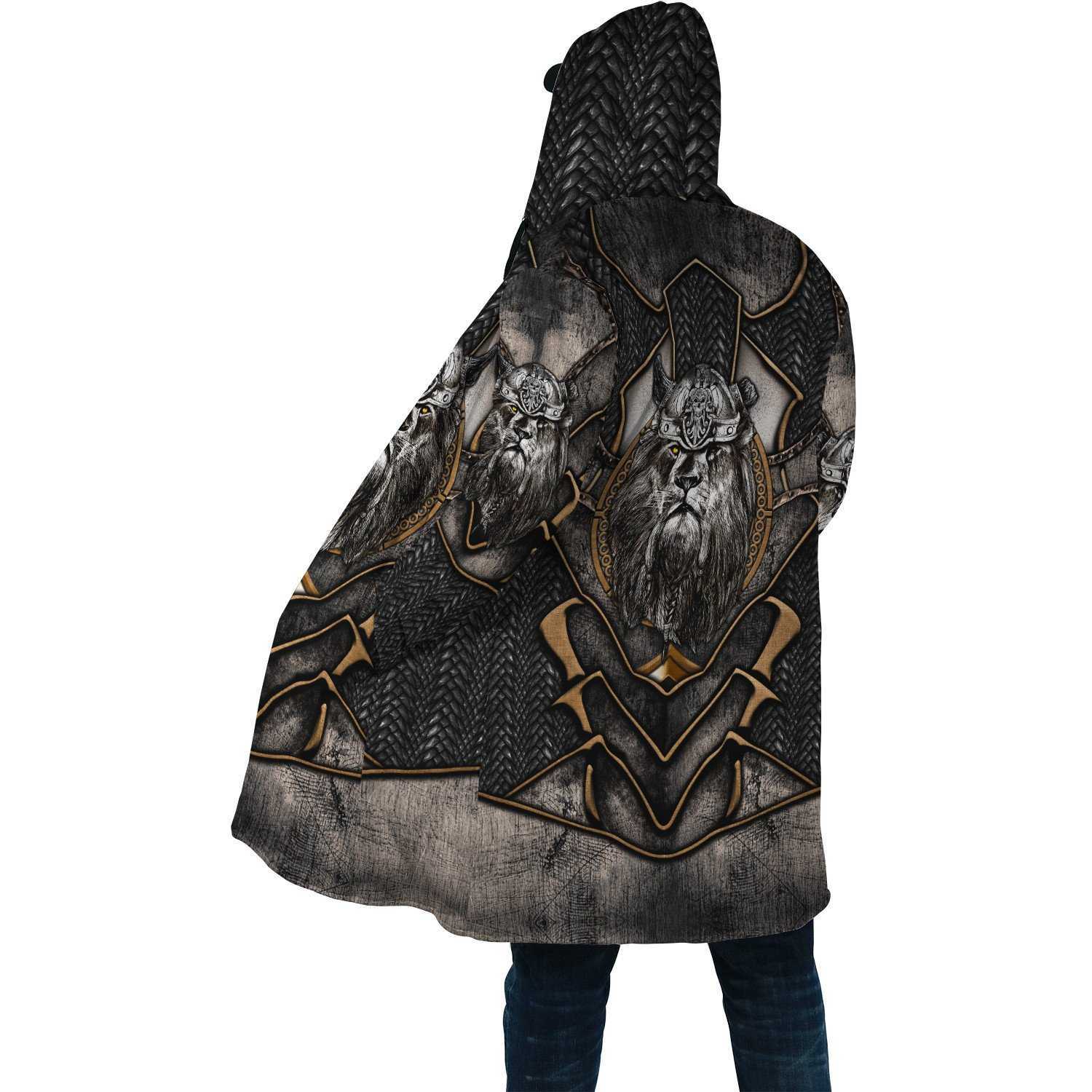 Hommes laine mélanges hiver mode hommes à capuche manteau Lion tatouage loup impression 3D épais polaire coupe-vent unisexe décontracté chaud capuche manteau DP04 HKD230718