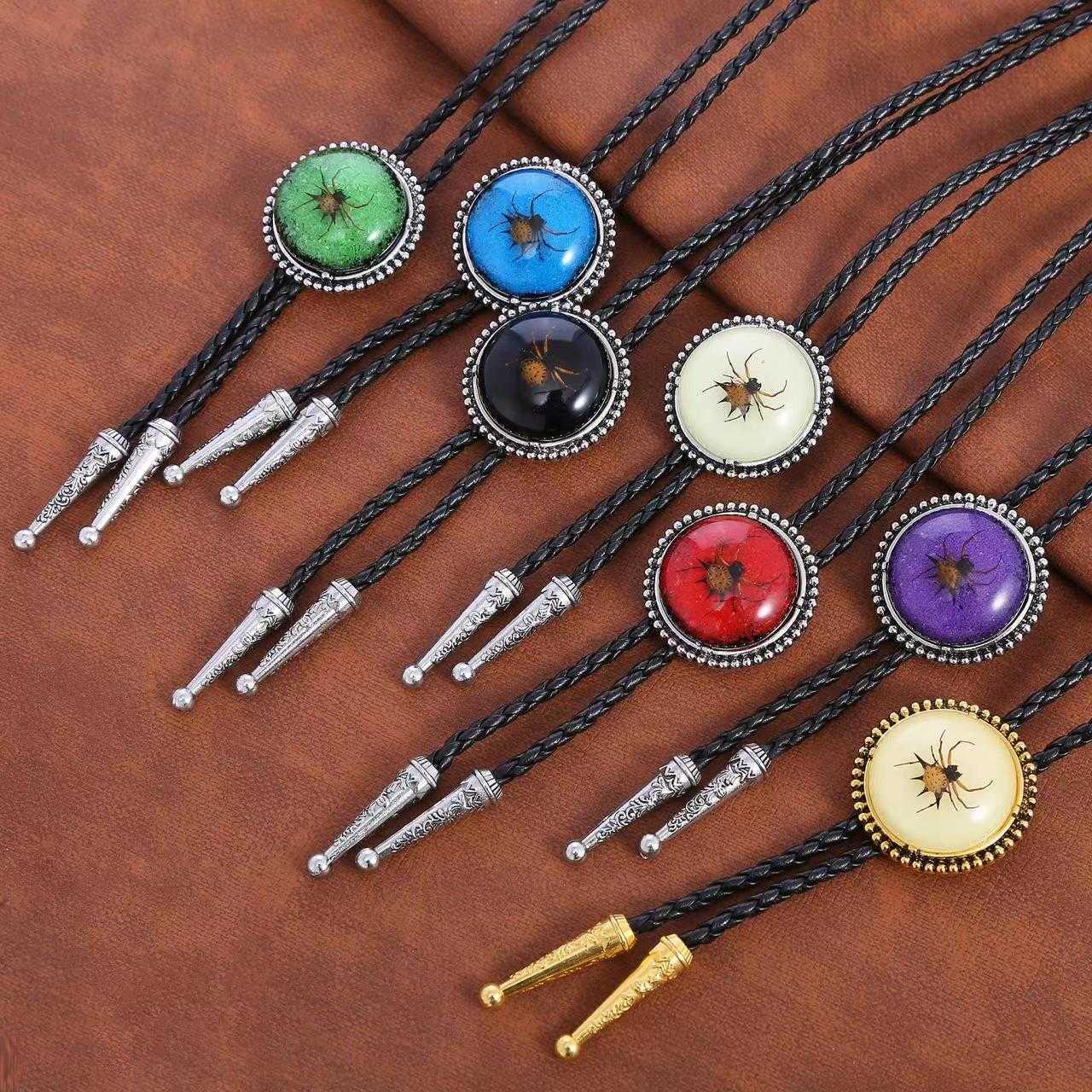 Spersonalizowana biżuteria NOWA BOLO Ties Europejska i amerykańska srebrna pająk bolo Tie HKD230720