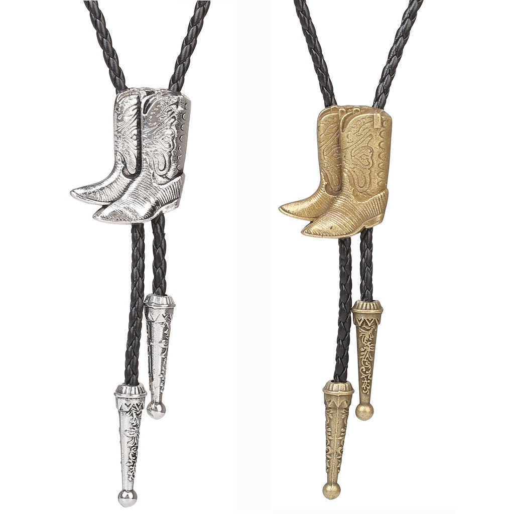 Bolo Ties Classic Riding boots bolo tie collar rope Pendant American Western cowboy bolo tie HKD230719