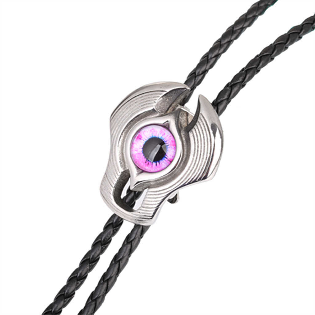 Bolo Ties Titanium steel devil's eye shirt bolo tie American western cowboy bolo tie personality men and women fashion collar rope HKD230720