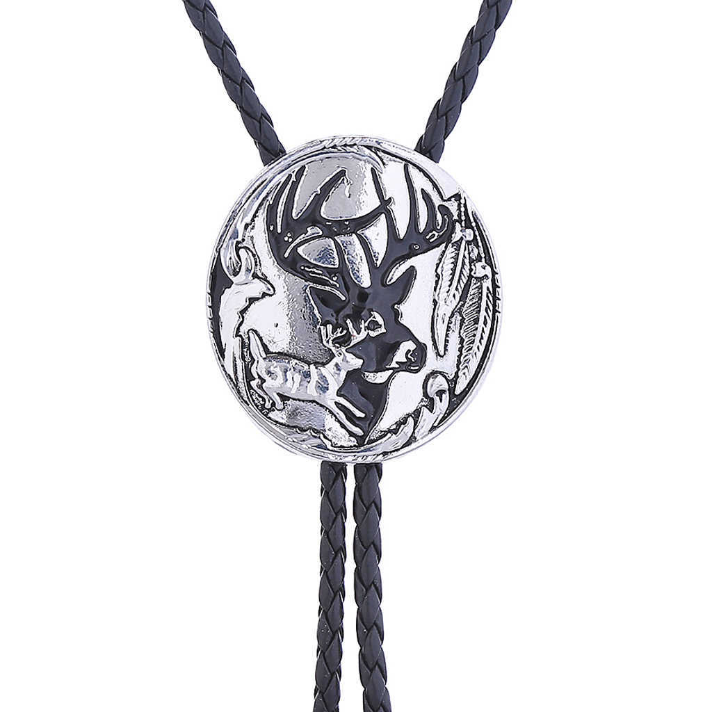 Bolo binder europeisk och amerikansk ny stil bolo tie djur älva älg fashionabla herrlädersladd halsband HKD230719