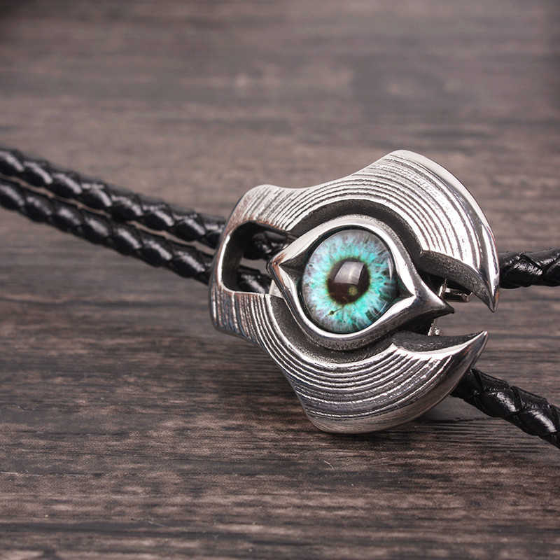 Gepersonaliseerde sieraden Stropdassen Titanium Bolo steel devil's eye shirt bolo tie Amerikaanse western cowboy persoonlijkheid mannen en vrouwen mode kraag touw HKD230720