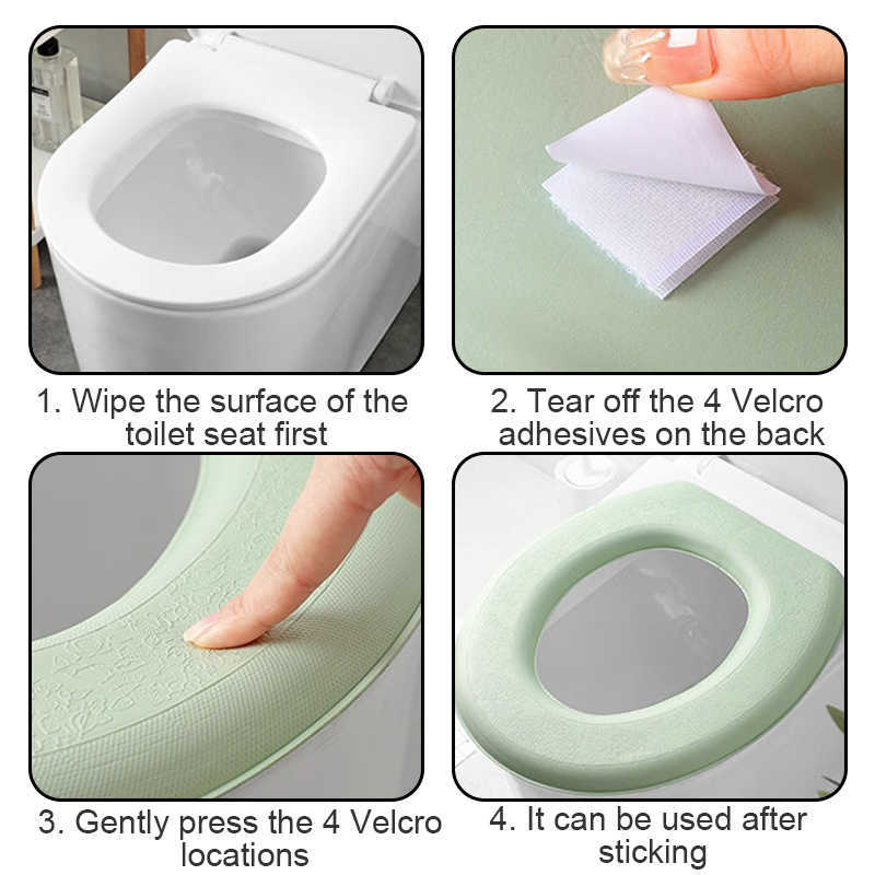 Wasbare Toilet Seat Cover Waterdichte Sticker Schuim Toilet Deksel Cover Draagbare Siliconen Toilet Cup Covers Badkamer Accessoires L230621