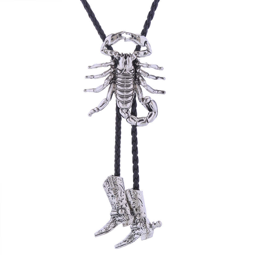 Bolo Ties 3D three-dimensional scorpion bolo tie pendant equestrian shirt accessories American western cowboy style tie HKD230719