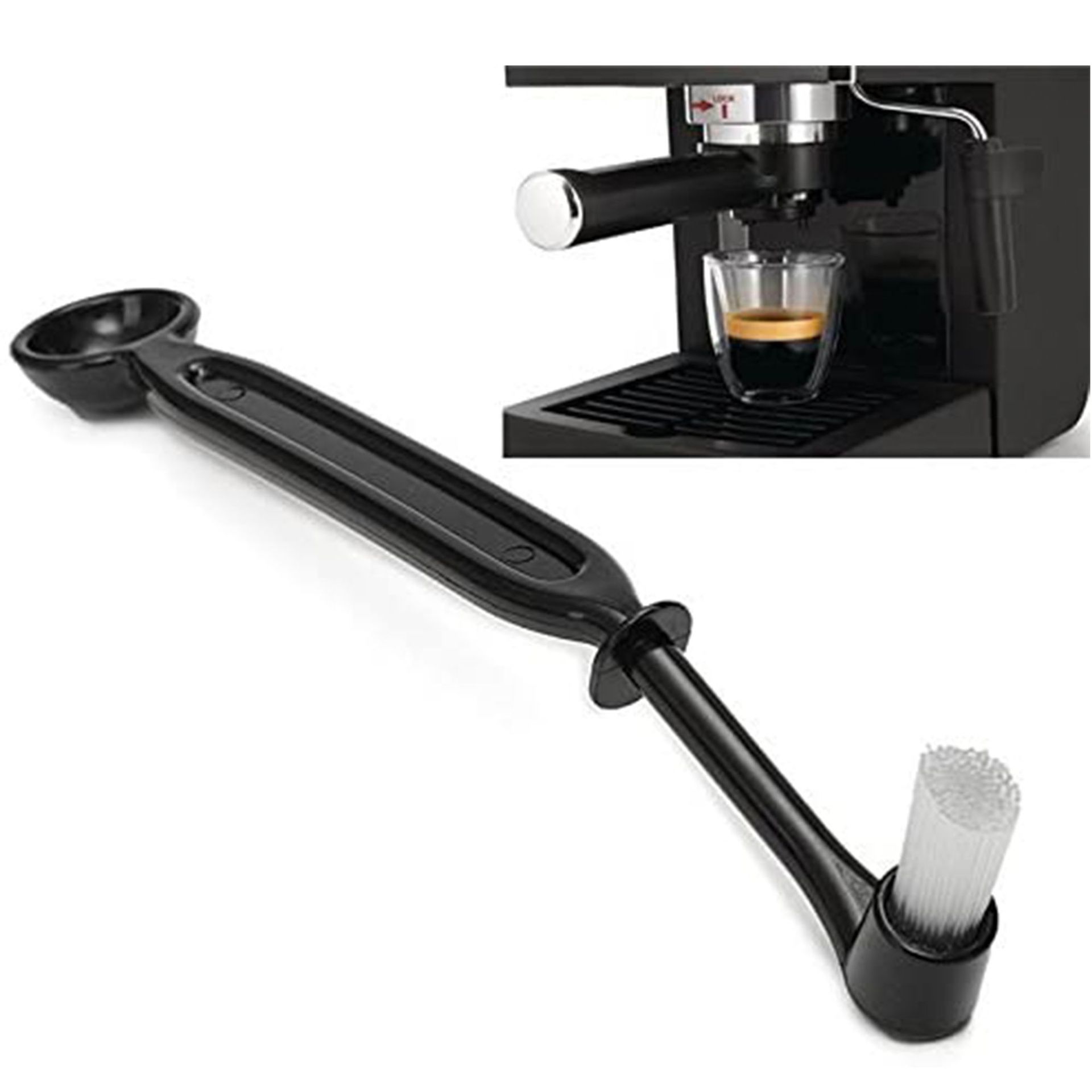 Machine à café Brush Cleaner Nylon Espresso Outil de nettoyage avec cuillère Home Kitchen dh355