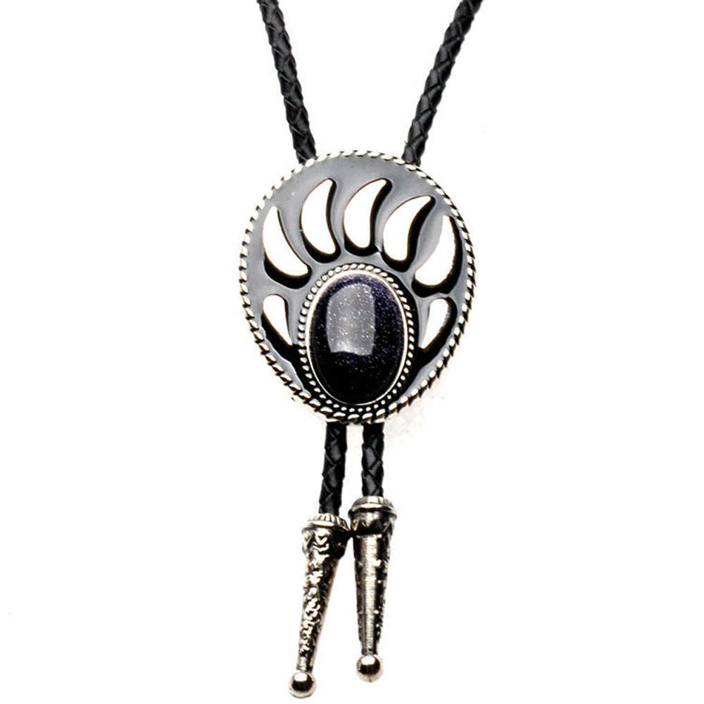 Bolo Ties Western Cowboys Bolo Ties uomo Design popolare Personalità Fashion Bear Paw Gemstone Women Cravatta Dropshipping HKD230719