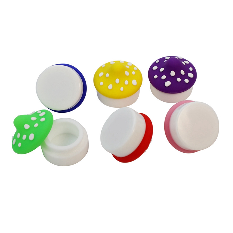 Smoking Colorful Silicone Dry Herb Tobacco Oil Rigs Mini Stash Case Storage Box Portable Mushroom Style Waterpipe Bubbler Nails Tip Straw Cigarette Holder Jar DHL