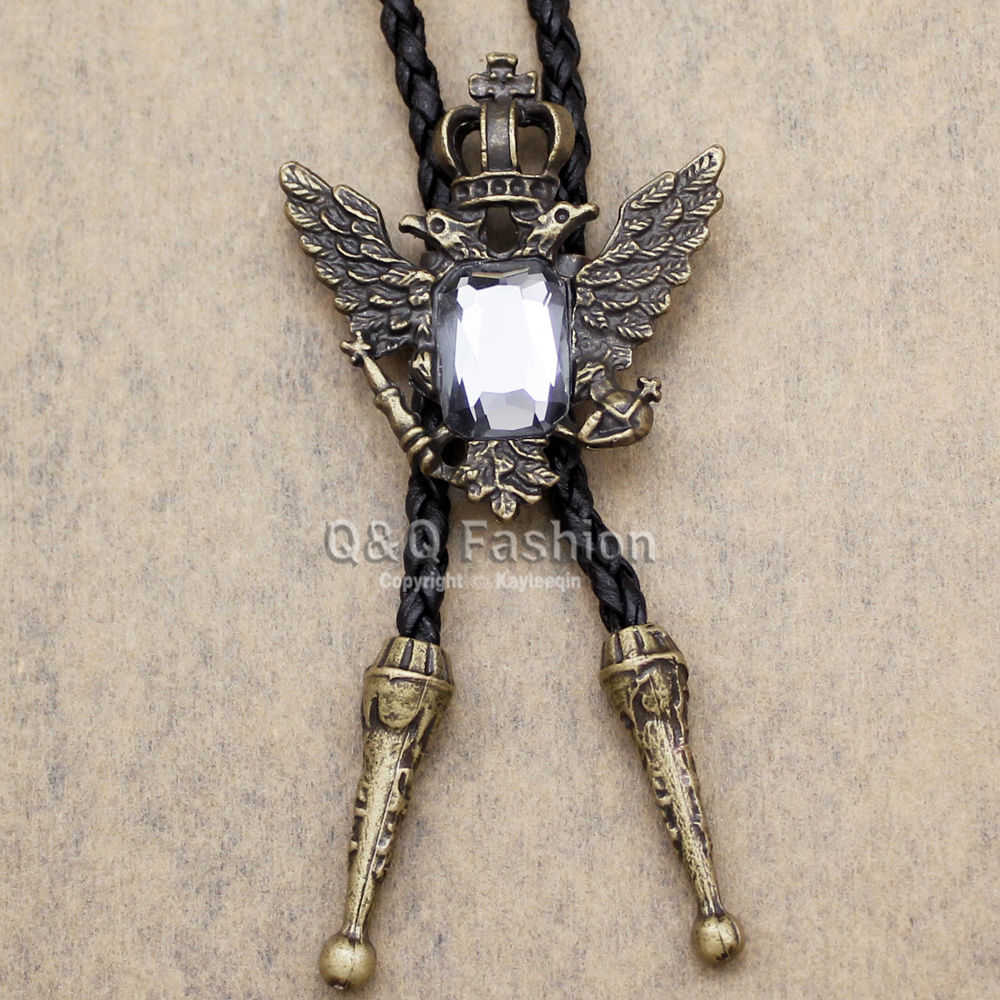 Боло Связывание Rechicgu Vintage 2 подвесной кожаный ожерелье в западном боло для мужских ювелирных украшений Bola Bow Accessories Unisex Hkd230719