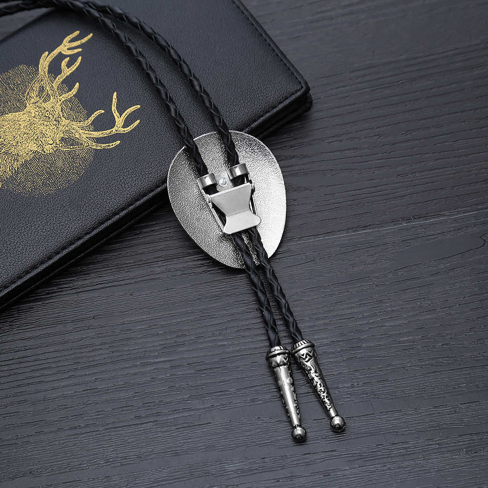 Bolo Ties KDG Western Cowboy Cynk Stop Bolo Tie Bear Paw Point Natural Stone Western Cowboy Men and Women Bolo Tie HKD230719