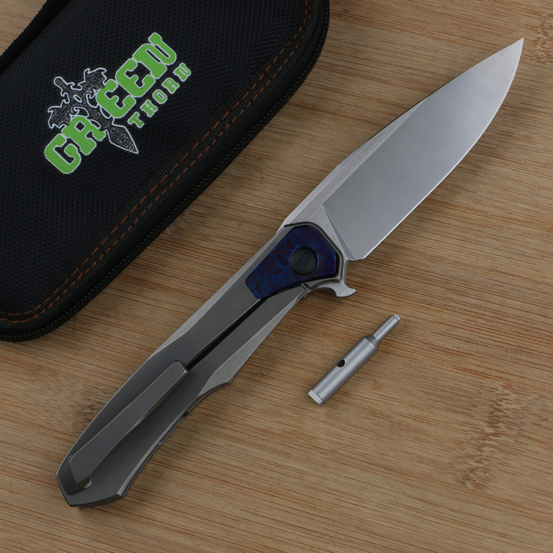 Green thorn Lochsa knife M390 blade TC4 titanium handle outdoor camping practical fruit knife EDC tool