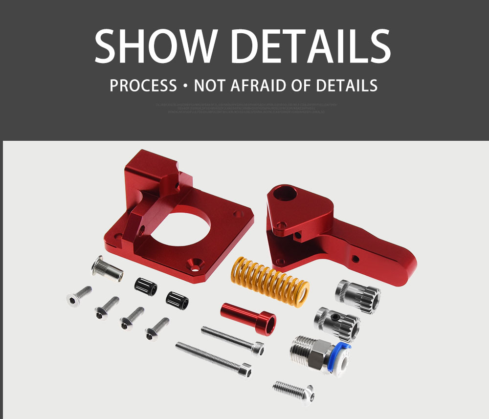 CR10 PRO Verbesserter Dual Gear MK8 Extruder Doppelriemenscheiben Direkter Aluminium-Extruder für Ender 3/5 CR10S PRO 3D-Druckerteile