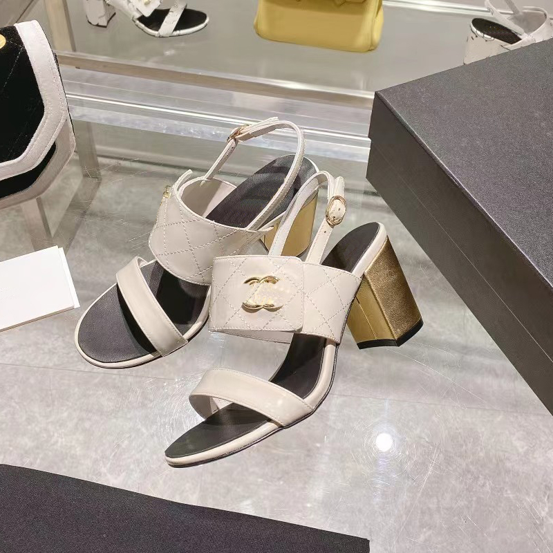 2023 designer de luxo cor pura sandálias de salto super alto feminino 100% linha de couro sapatos de passarela da moda sapatos de salto grosso femininos sexy sandália de dedo aberto tamanhos 35-40