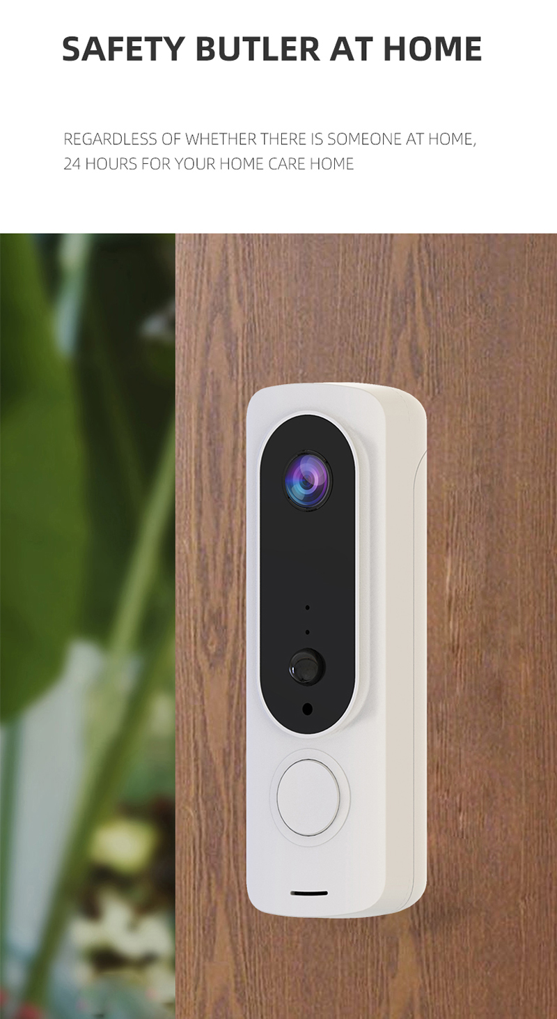 H2 Tuya -app trådlös dörrklockkamera med batteri WiFi Video Smart Doorbell 1080 HD Informe Ring Smart Intercom Doorbell