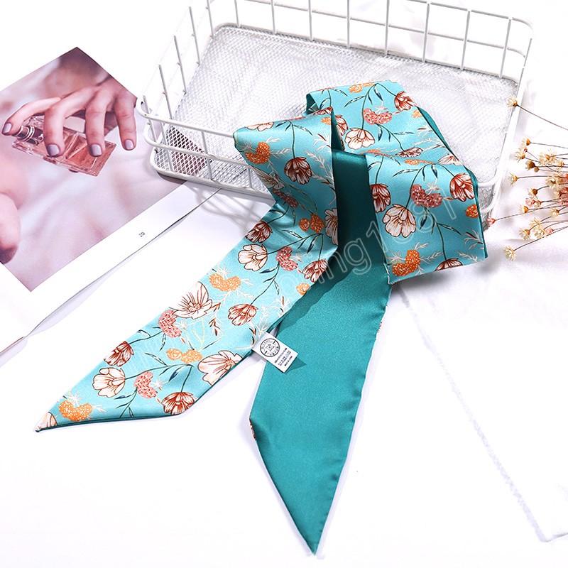 Fashion Ice Silk Scarf Hair Band Long Ribbon Bow Summer Hair Rope Streamer Women Ponytail Holder Hair Scarf Hair Accessories