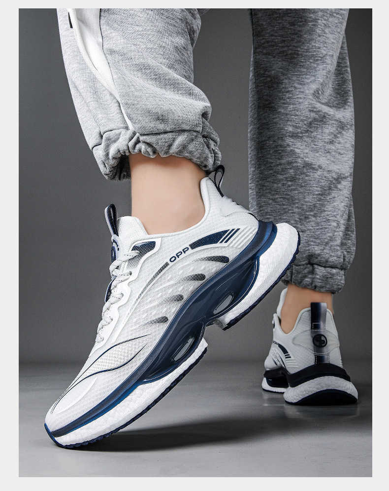 2023 New Womens Mens Running Sneakers Shock Absorbing Casual Walking Shoes Breathable Sports Trainers White Blue Soft Sole