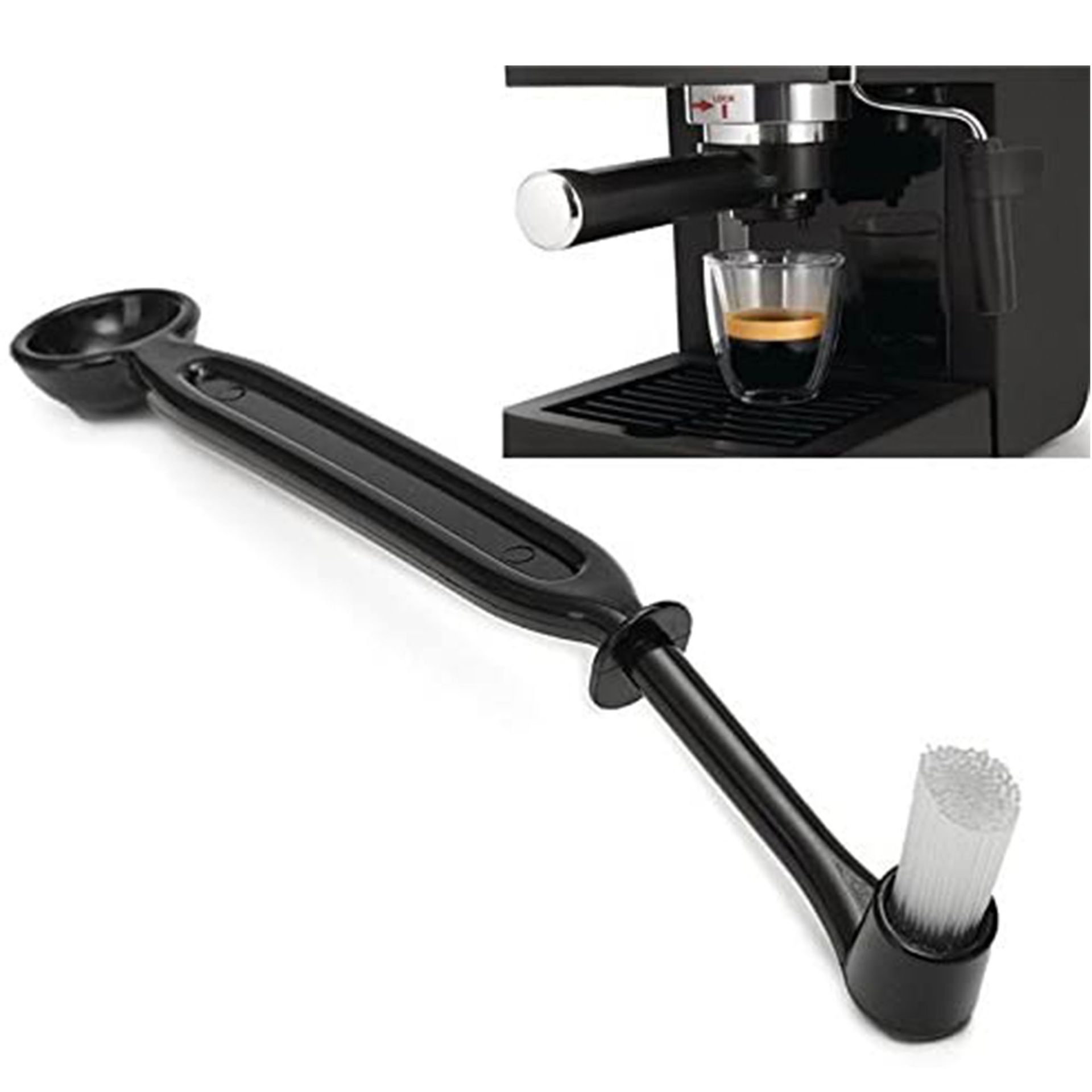 Coffee Machine Brush Cleaner Nylon Espresso Cleaning Tool with Spoon Home Kitchen dh311