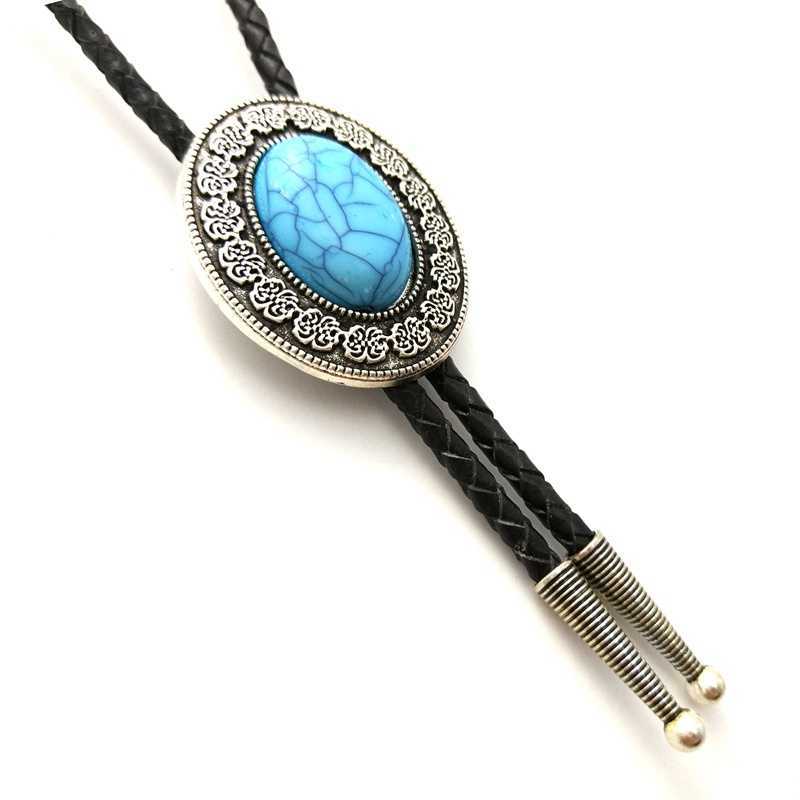 Bolo Ties Vintage Oval Turquoise Bolo Tie Wedding Party Fashion Jewelry Guest Gister Gift Accessories for Women Men Western Cowboy Unisex Necktie HKD230719