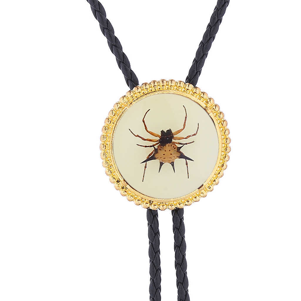 Bolo bağları Yeni Avrupa ve Amerikan Moda Altın Örümcek Bolo Tie HKD230719