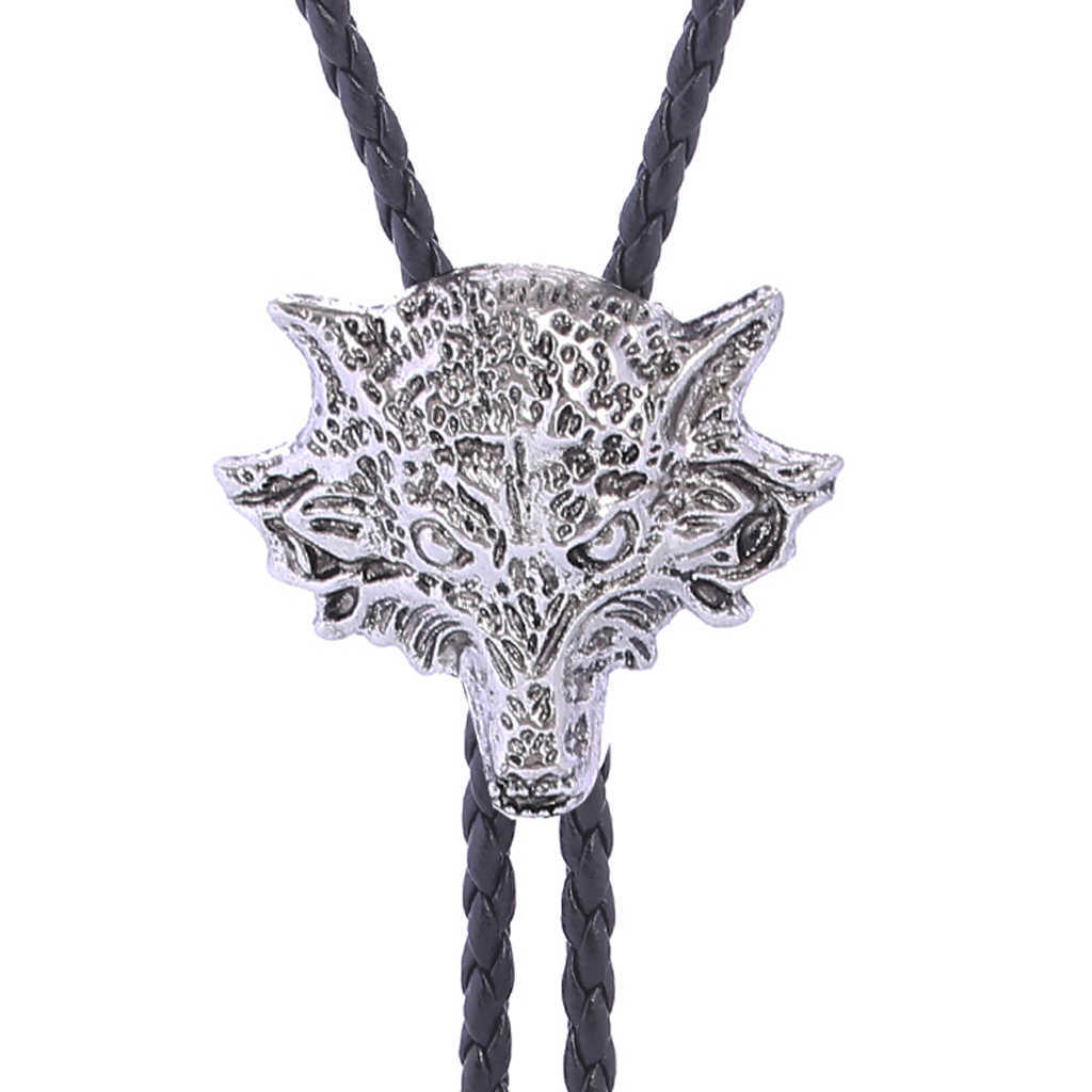 Bolo Ties viking celtic three-dimensional wolf head bolo tie HKD230719