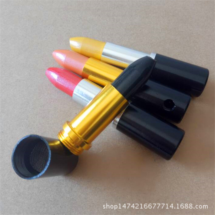 Smoking Pipes Aluminium Damen Bunte Lippenstiftpfeife Kostenloser tragbarer Zigarettenhalter