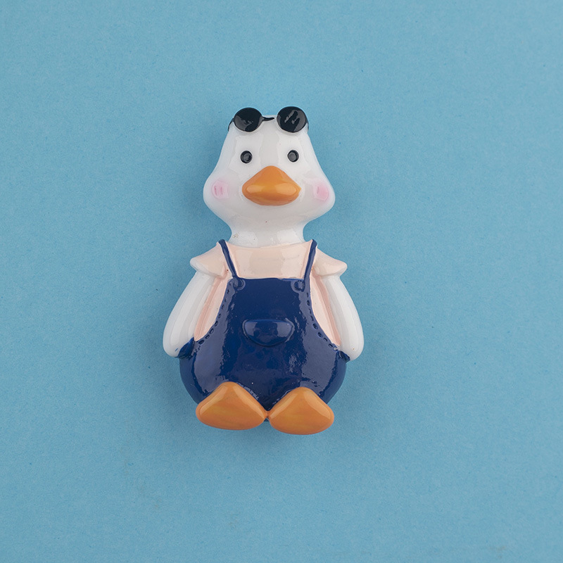 Hars Magneten 3D Eenvoudige Creatieve Cartoon Leuke Crooked Neck Duck Creatieve Geschenken