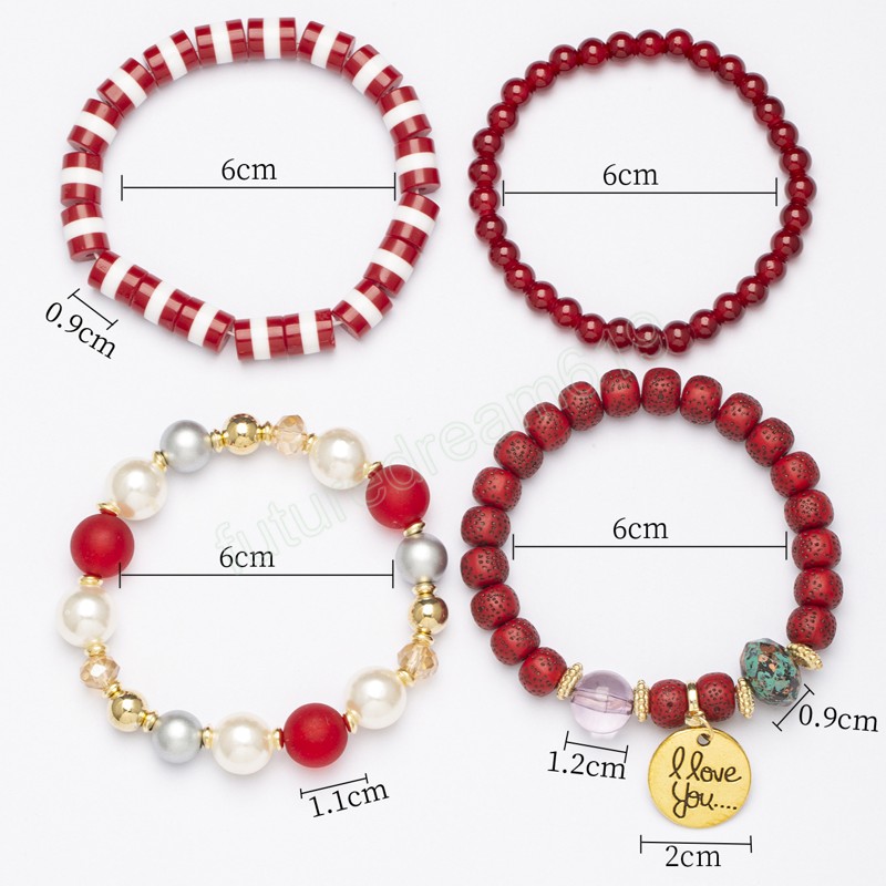 Multicouche Bohème Ethnique Perle Perles De Verre Bracelet Pour Femmes Filles Lettres Rondes Charme Élastique Corde Bracelet Bijoux