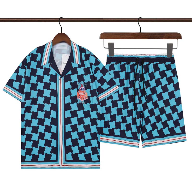 Рубашка Casablan Дизайнерские рубашки мужские рубашки модные буквы боулинг рубашка повседневные рубашки мужчины Slim Fit Fit Frold Froot