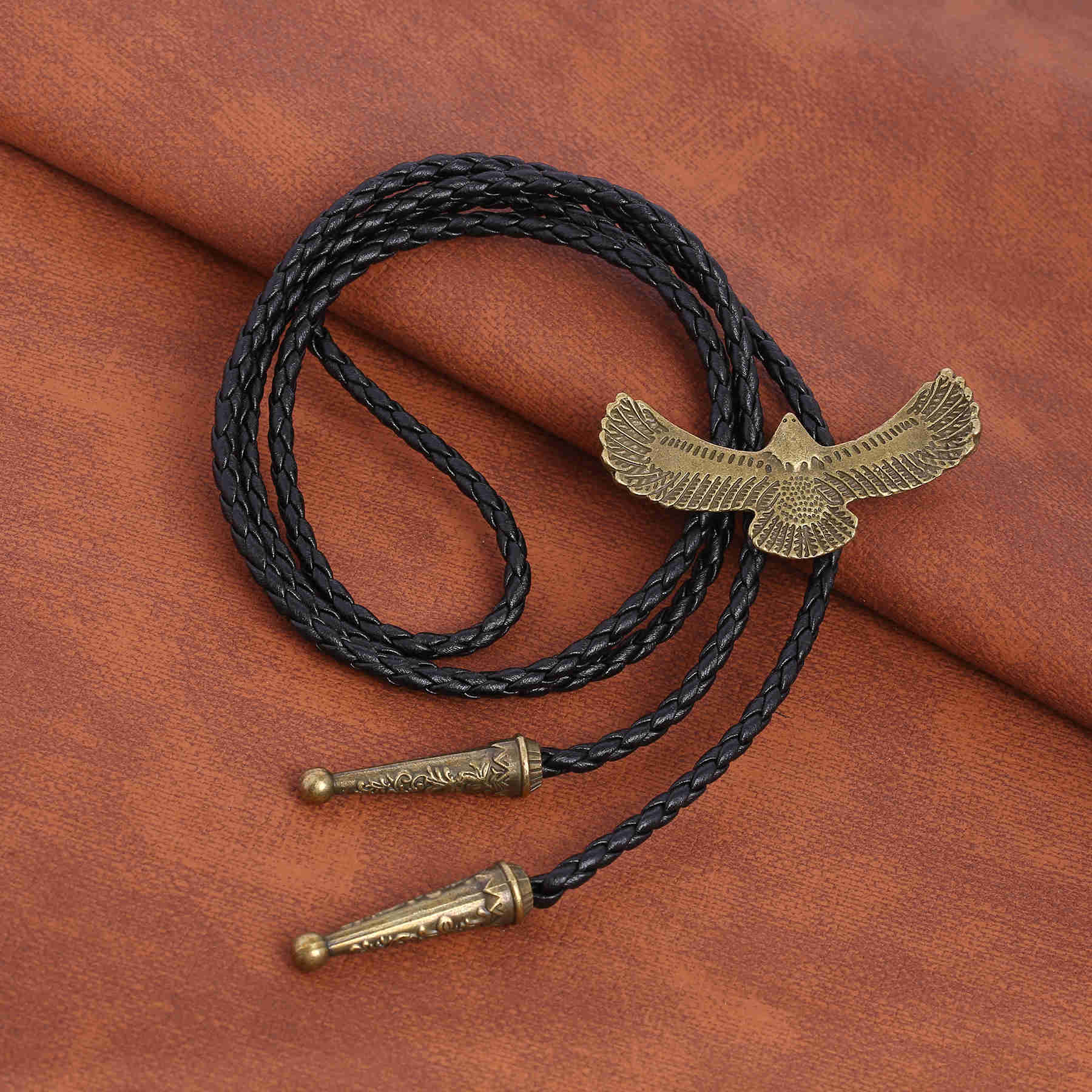 Bolo Ties Dance Rodeo Bola Men Bolo Tie Western Cowboy Leather Belt Slips HKD230719