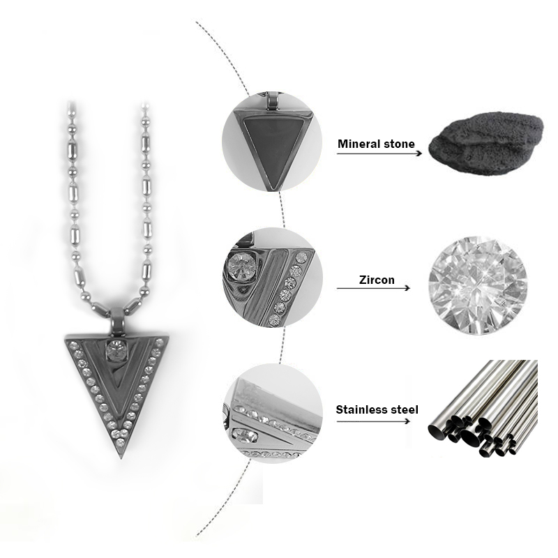 CAMAZ Fashion Jewelry Quantum Energy Pendant Mineral Rostfritt stål hänge halsband för kvinnliga män
