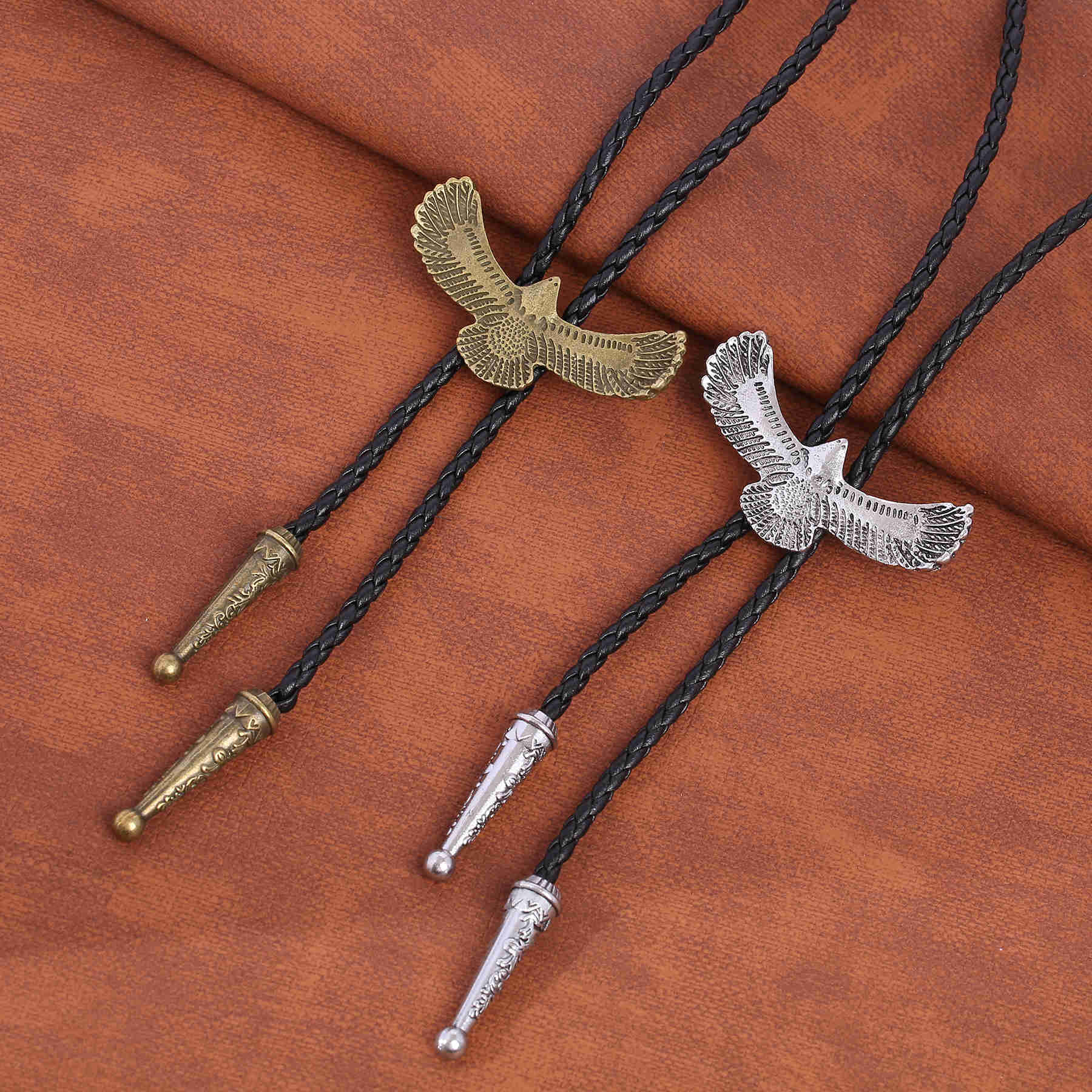 Bolo Ties Dance Rodeo Bola Men Bolo Tie Western Cowboy Leather Belt Slips HKD230719