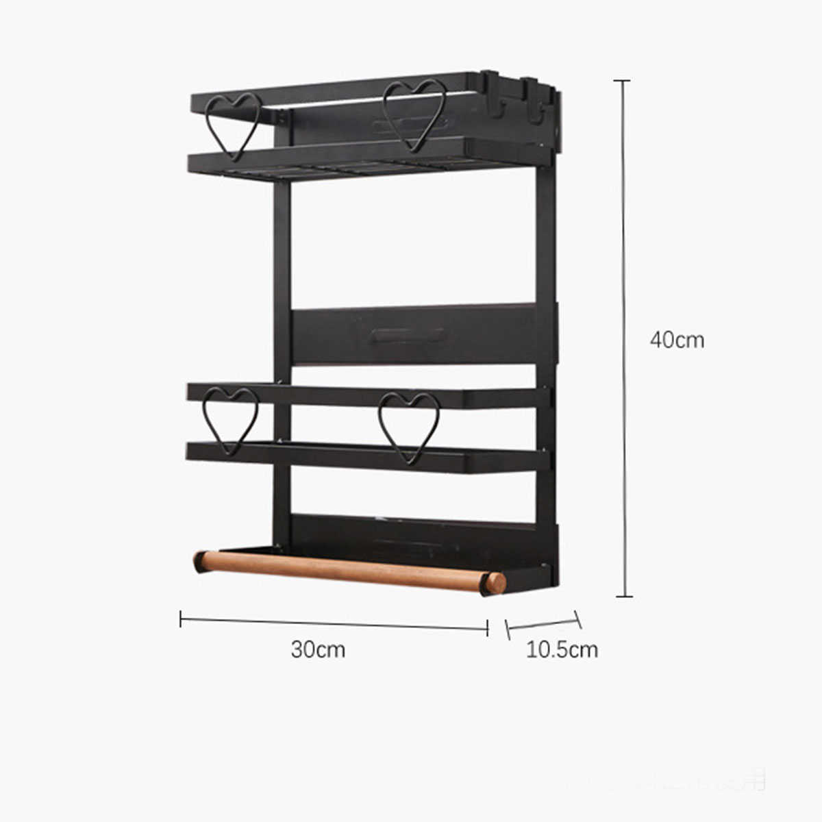 Étagère à épices magnétique étagère murale assaisonnement organisateur suspendu support de stockage d'épices avec porte-serviettes en papier pour la maison cuisine L230704