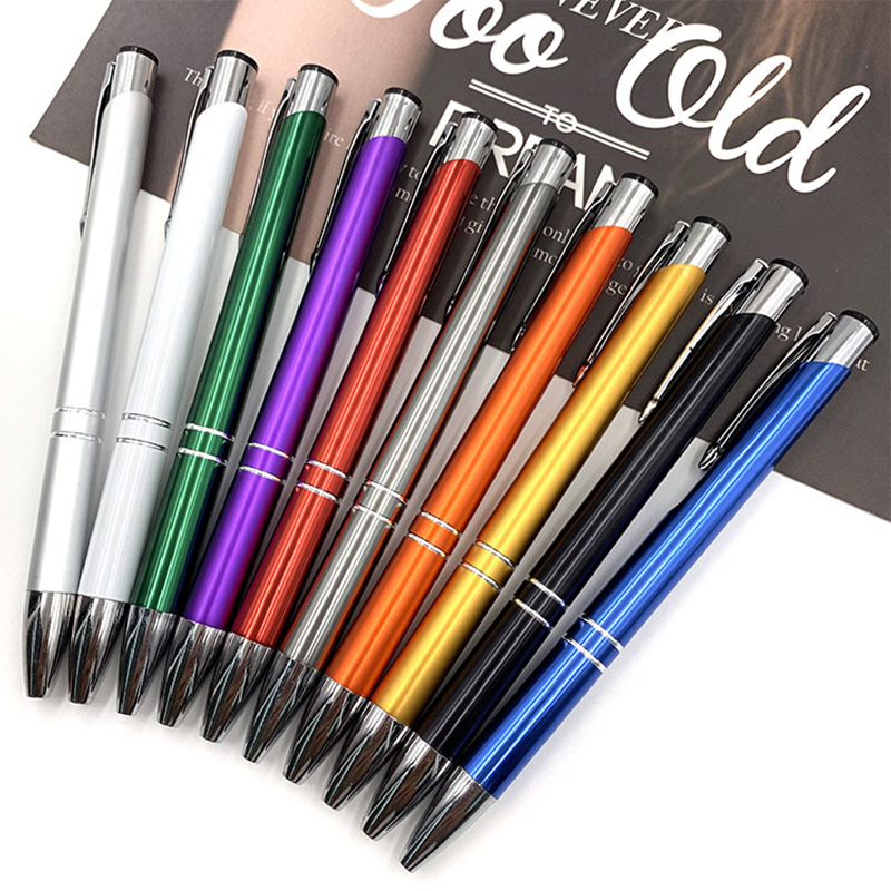 Stylo à bille rétractable avec pointe stylet 1,0 mm Stylos en métal à encre noire Stylo à bille Signature Business Pen pour bureau, école, étudiant, papeterie, cadeau