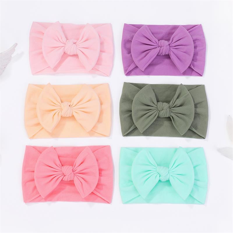 Bebek Yumuşak Kafa Elastik Knot Türban Naylon Head Bands Kızlar Headwrap Yenidoğan Yay Saç Bandı Toddler Saç Aksesuarları