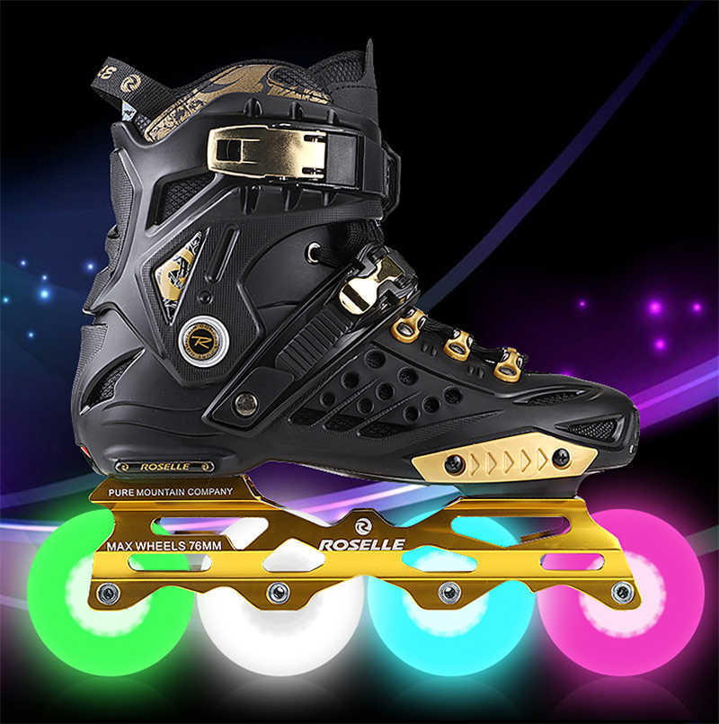 Inline Roller Skates Original Roselle Inline Roller Skates Flashing or not Wheels Slalom Sliding FSK Adult Kids Shoes Roller Skating Patines HKD230720