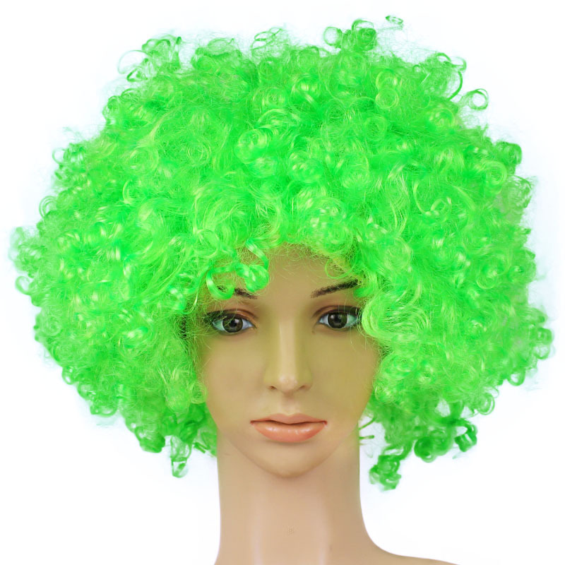 Hot Cheerleading cheer wig high quality 120g Halloween disco curly Rainbow Afro wigs Clown Child Adult Costume Football Fan Wig Hair for Fun 