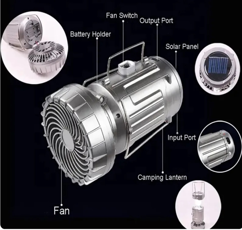 Портативный светодиодный солнечный вентилятор на открытом воздухе с легким лагерем складного палатка Light USB.