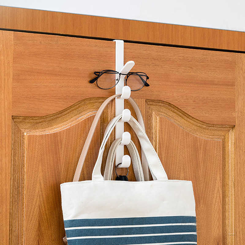 Bedroom Door Hanger Plastic Clothes Hanging Rack Home Storage Organization Hooks Behind The Door Towel Hanger for Bags Rails L230704